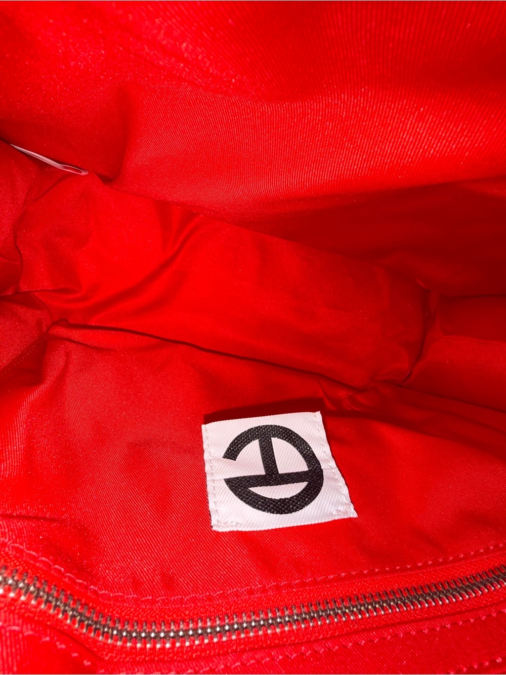 Telfar Bright Red Shopping Tote with Embossed Logo - Picture 5 of 5